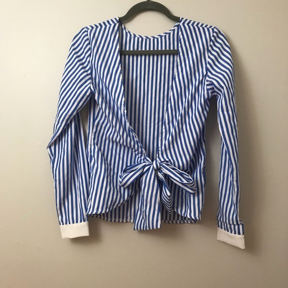 “Maria” New open back bow tie striped shirt! - Picture 4 of 4